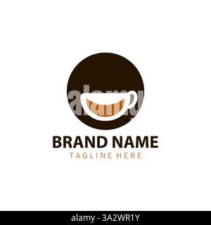 Becher Smile Logo Design Vektor Stock Vektor