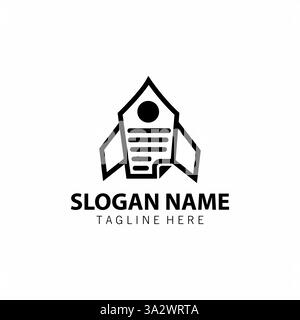 Raketendatei Logo Design Vektor Stock Vektor