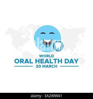 World Oral Health Day, World Oral Health Day wird am 20. März gefeiert, World Oral Health Day Vector Design, World Oral Health Day Stock Vektor