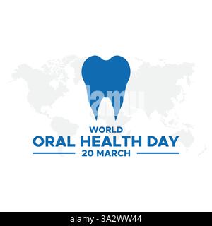 World Oral Health Day, World Oral Health Day wird am 20. März gefeiert, World Oral Health Day Vector Design, World Oral Health Day Stock Vektor