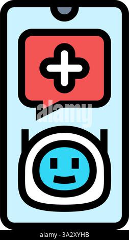 KI-betriebene Gesundheit Assistent personalisierte Farbe Symbol Vektor Illustration Stock Vektor