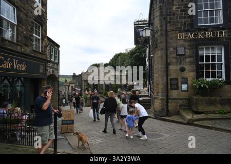 Main Street, Haworth Village in West Yorkshire, England Stockfoto