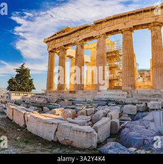 Sonnenaufgang über dem Parthenon, Akropolis, Athen Stockfoto