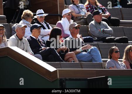 Indian Wells, Kalifornien, USA. März 2025. Bill Gates und Melinda Gates bei den BNP Paribas Open 2025 im Indian Wells Tennis Garden am 13. März 2025 in Indian Wells, Kalifornien. Kredit: Hoo Me. Com/Media Punch/Alamy Live News Stockfoto
