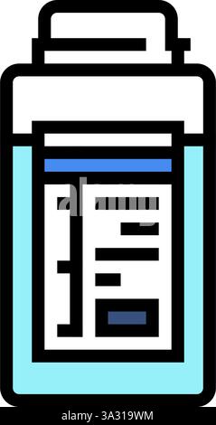 Wasserprobenflasche Welt Ozean Farbe Symbol Vektor Illustration Stock Vektor