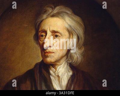 JOHN LOCKE (1632-1704) englischer Philosoph und Arzt. Detail eines Porträts von Godfrey Kneller aus dem Jahr 1697 Stockfoto