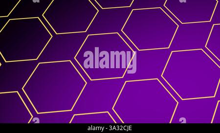 Stilvolles violettes, sechseckiges Hintergrunddesign, perfekt für zeitgenössische ästhetische Anwendungen Stockfoto