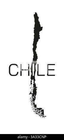 Abstrakte Karte des südamerikanischen Landes Chile Stockfoto
