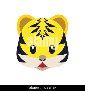 tiger Gesicht Kopf Emoji Symbol Symbol Symbol Vektor Illustration Stock Vektor