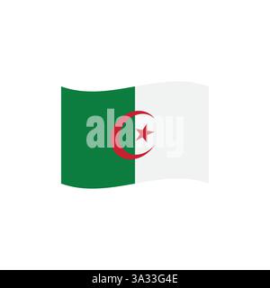 algerien Flagge Emoji Symbol Symbol Symbol Vektor Illustration Stock Vektor