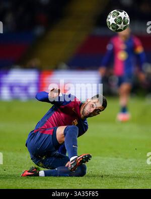 Barcelona, Spanien. März 2025. Ferran Torres vom FC Barcelona spielte im Achtelfinale der UEFA Champions League zwischen dem FC Barcelona und Benfica am 11. März 2025 im Lluis Companys Stadion in Barcelona, Spanien. (Foto: Sergio Ruiz/Imago) Credit: PRESSINPHOTO SPORTS AGENCY/Alamy Live News Stockfoto