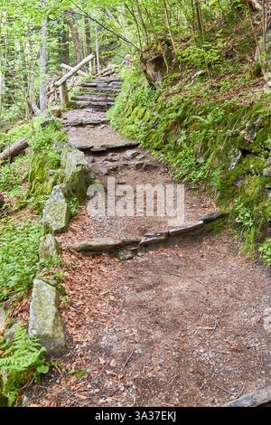 Der Wanderweg führt allmählich nach oben Stockfoto