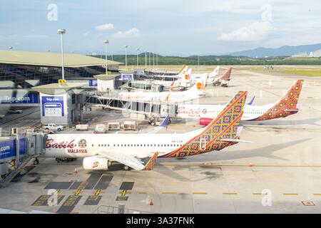 Batik Air Malaysia Flugzeuge am Kuala Lumpur International Airport. Batik Air Malaysia, ehemals Malindo Air, Tochtergesellschaft von Lion Air Stockfoto
