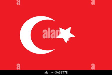 Nationalflagge des türkischen oder türkischen Landes Stock Vektor