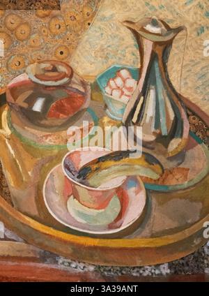 Roger Fry Painting; Roger Fry; Stillleben mit Coffee Pot 1915; Bloomsbury Group Artist still Life Painting. 20. Jahrhundert Stockfoto