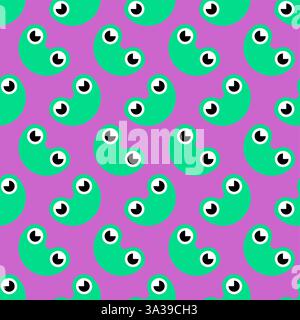 Niedliches Froschmuster nahtlos. Froglet-Hintergrund. Verzierung aus Kinderstoff Stock Vektor