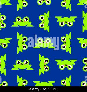 Niedliches Froschmuster nahtlos. Froglet-Hintergrund. Verzierung aus Kinderstoff Stock Vektor