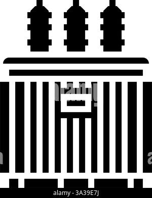 Illustration des Glyphen-Symbols für elektrische Transformatoren Stock Vektor