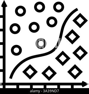 Klassifizierung der Linie für maschinelles Lernen, Vektorillustration Stock Vektor