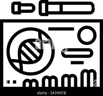 Kundenspezifische genetische Tests Kit Medizin Linie Symbol Vektor Illustration Stock Vektor