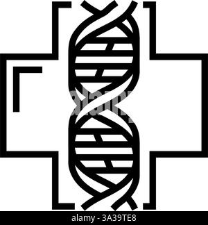 Genetisch basierte Medizin Linie Symbol Vektor Illustration Stock Vektor