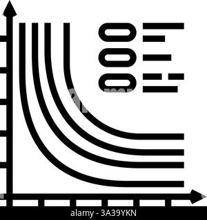 Verlustfunktionsdiagramm Maschinelles Lernen, Linie, Vektorillustration Stock Vektor