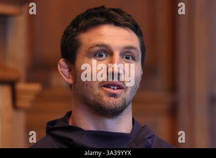 Englands Tom Curry während einer Pressekonferenz im Pennyhill Park, Bagshot. Bilddatum: Montag, 28. Oktober 2024. Stockfoto