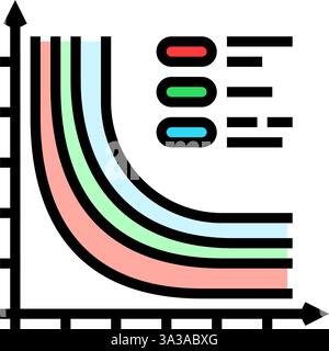 Verlustfunktionstabelle Maschinelles Lernen Farbsymbolvektor-Illustration Stock Vektor