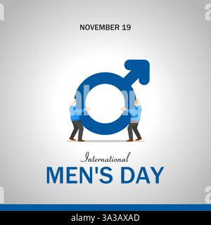 Internationales Thema des Männertages. Vektorabbildung. Geeignet für Poster, Banner, Kampagne und Grußkarte. Stock Vektor