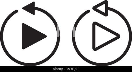 Symbol für Wiedergabe des Videos einfaches Design Stock Vektor
