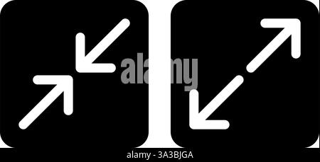 Minimierung oder Maximierung der einfachen Symbolkonstruktion Stock Vektor