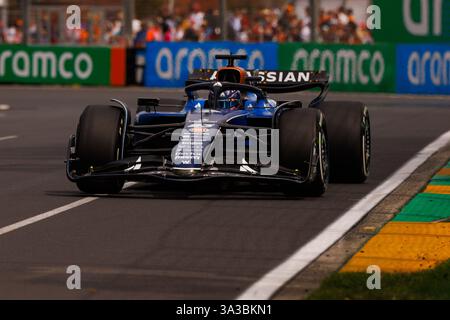 Melbourne, Australien. März 2025. Alexander Albon aus Thailand fährt den (23) Williams Racing FW47 Mercedes während des letzten Trainings vor dem F1 Grand Prix von Australien auf der Albert Park Grand Prix Strecke in Melbourne. Quelle: SOPA Images Limited/Alamy Live News Stockfoto