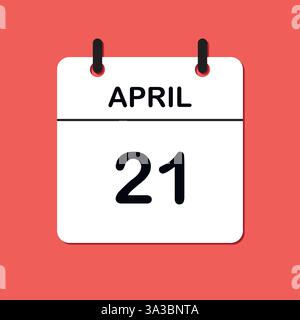 April. Symbol für Tageskalender für Design. Einfaches Design für Geschäftsbroschüren, Flyer, Printmedien, Werbung. Leicht bearbeitbar Stock Vektor