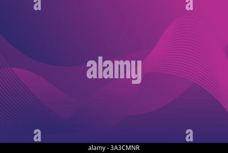 Formen, die mit Linien im Raum erstellt wurden. Kreative lila Neonfarben. Moderner abstrakter Hintergrund Stock Vektor