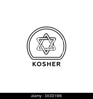 Koscheres Etikett mit david-Stern-Symbol für Lebensmittelzertifizierung und -Konformität Stock Vektor