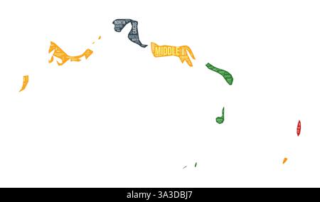 Turks- und Caicosinseln Formen sich. Country Wortwolke mit Bereichsbereich. Farbige Illustration der Turks- und Caicosinseln. Bereichsnamen Cloud. Stock Vektor