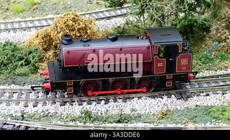 Satteltank auf einer Modelleisenbahn Stockfoto