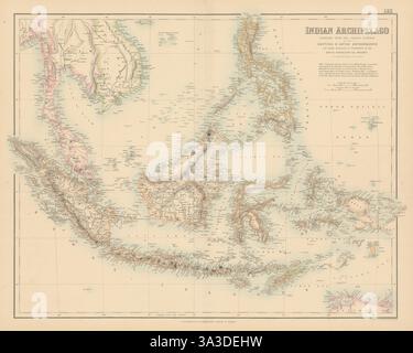 Indischer Archipel. Ostindien Indonesien Philippinen Malaya FULLARTON C1863 Karte Stockfoto