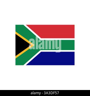 Nationalflagge von Südafrika. Südafrikanische Landesflagge Vektor-Illustration isoliert auf weiß Stock Vektor