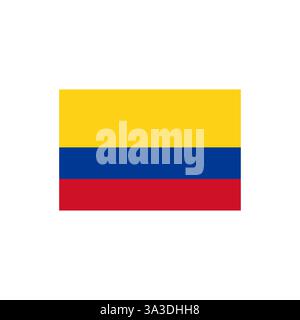 Flagge von Kolumbien. Kolumbianische Landesflagge Vektor-Illustration isoliert auf weiß Stock Vektor