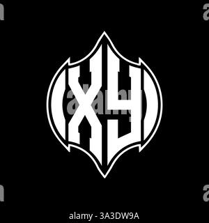 XY einzigartiges modernes flaches abstraktes geometrisches Initialen Vektorbuchstabe Logo Design. Stock Vektor