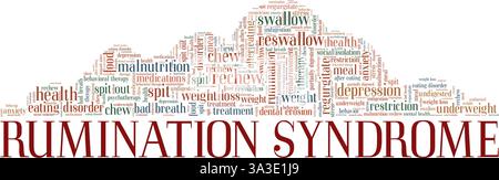 Wiederkäubungssyndrom Vektor-Illustration Wortwolke isoliert auf weißem Hintergrund. Stock Vektor