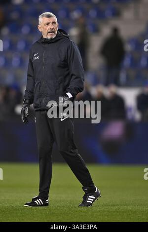 Genk, Belgien. März 2025. Genks Torhüter-Trainer Guy Martens wurde vor einem Fußballspiel zwischen KRC Genk und Union Saint-Gilloise am Samstag, den 15. März 2025 in Genk, am 30. Tag der Saison 2024-2025 der ersten Liga der „Jupiler Pro League“ der belgischen Meisterschaft, vorgestellt. BELGA FOTO JOHAN EYCKENS Credit: Belga News Agency/Alamy Live News Stockfoto
