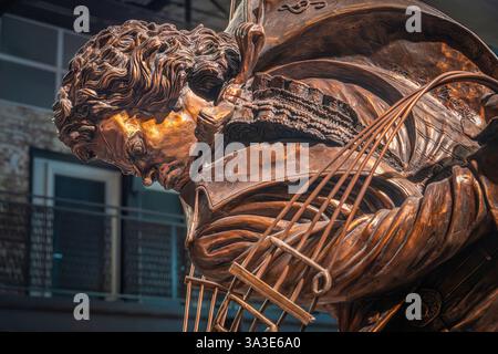 Beethoven-Skulptur „der Unsterbliche“ von Franco Castelluccio am JW Marriott im Savannah Plant Riverside District in Savannah, Georgia. Stockfoto