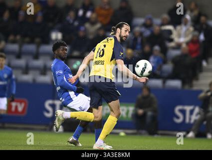 Genk, Belgien. März 2025. Christian Burgess von Union, dargestellt während eines Fußballspiels zwischen KRC Genk und Union Saint-Gilloise am Samstag, den 15. März 2025 in Genk, am 30. Tag der Saison 2024-2025 der ersten Liga der „Jupiler Pro League“ der belgischen Meisterschaft. BELGA FOTO JOHN THYS Credit: Belga News Agency/Alamy Live News Stockfoto