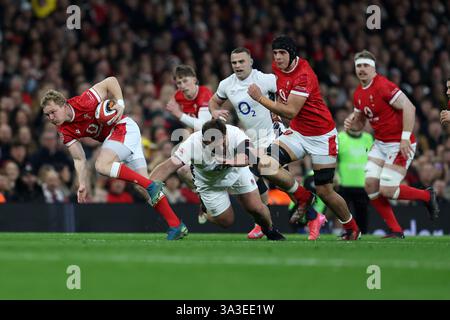Cardiff, Großbritannien. März 2025. Blair Murray aus Wales macht eine Pause. Guinness Six Nations Championship 2025 Match, Wales gegen England im Principality Stadium in Cardiff am Samstag, den 15. März 2025. bild von Andrew Orchard/Andrew Orchard Sportfotografie/Alamy Live News Credit: Andrew Orchard Sportfotografie/Alamy Live News Stockfoto