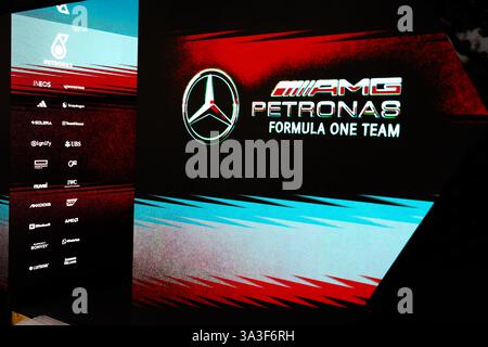 Melbourne, Australien, am 16. März 2025. INEOS LOGO während des FORMEL 1 LOUIS VUITTON AUSTRALIAN GRAND PRIX 2025 RENNTAGES auf dem Albert Park Circuit, Melbourne, Australien am 16. März 2025 Credit: Antoine Lapeyre/Every Second Media Credit: Every Second Media/Alamy Live News Stockfoto