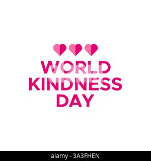 Typografie mit Herz-Konzept zum Welttagstag Be Kind Awareness and Holiday Celebration. Vektor isoliert Stock Vektor