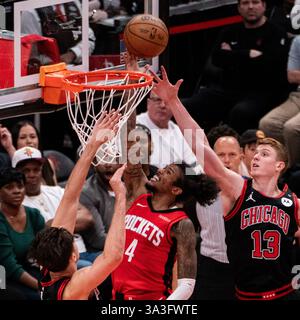 Houston, USA. März 2025. Jalen Green (C) von Houston Rockets spielt am 15. März 2024-2025 in Houston, Texas, USA 2025. Quelle: Chen Chen/Xinhua/Alamy Live News Stockfoto