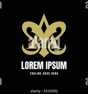 Anfangsbuchstabe A mit Gehörntem Lamm Ziege Schaf Kopf Symbol für Aries Zodiac Logo Design Vektor Stock Vektor